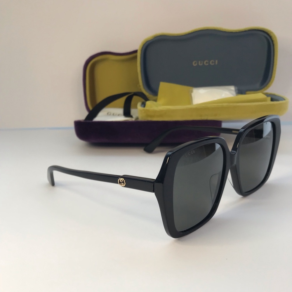 New Authentic Gucci Grey Square Ladies Sunglasses GG0533SA 001 56 - Picture 6 of 14